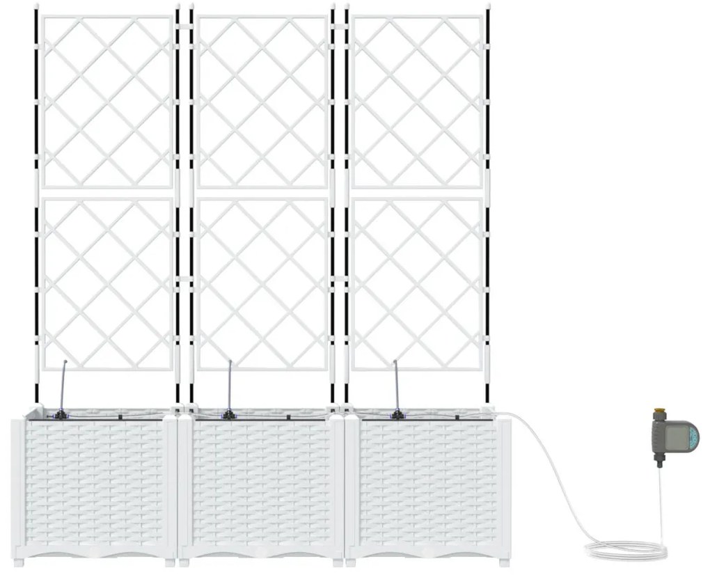 Kerti ültetők Fehér 120 x 40 x 142 cm Acél