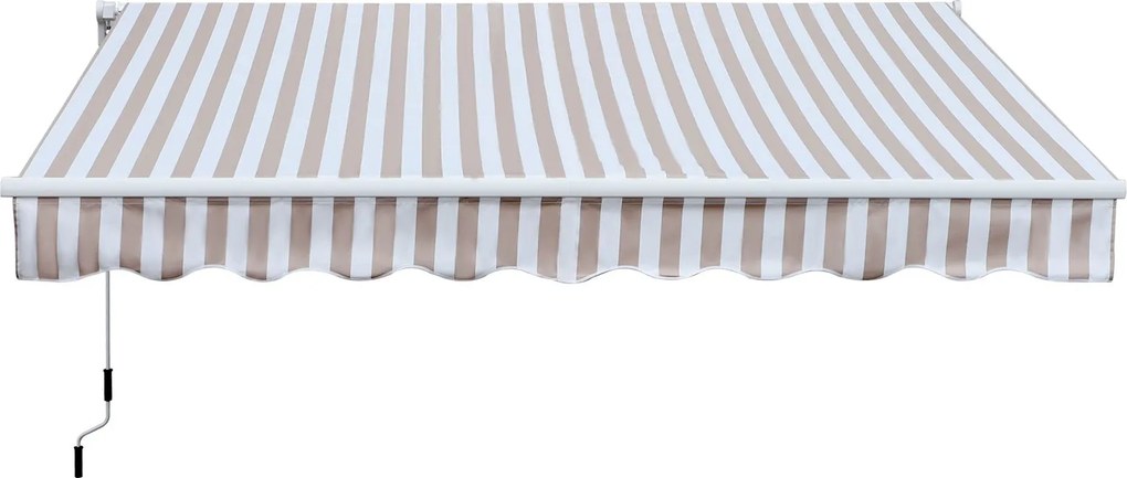 Outsunny Napernyő Kézi Forgatóval, Kihajtható Napernyő, Napvédelem, Fali Rögzítés, Erkély, Alumínium Váz 3 x 2,5 m | Aosom