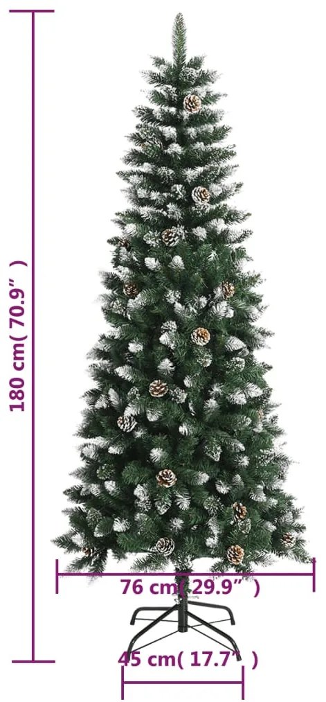 zöld PVC műkarácsonyfa állvánnyal 180 cm
