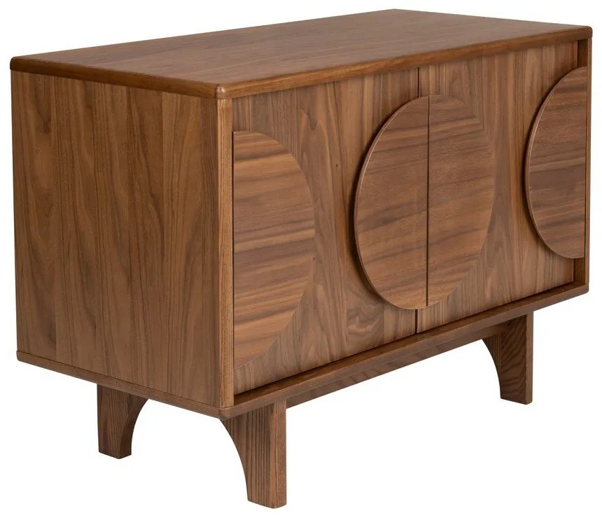 Barna alacsony komód diófa dekorral 82x58 cm Groove – Zuiver