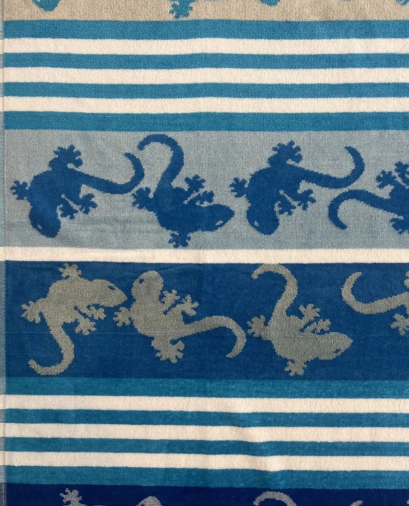 Crazy Gekko kék strandtörölköző