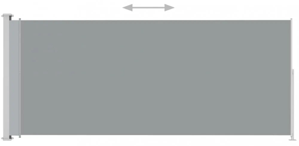 szürke behúzható oldalsó terasznapellenző 180 x 500 cm