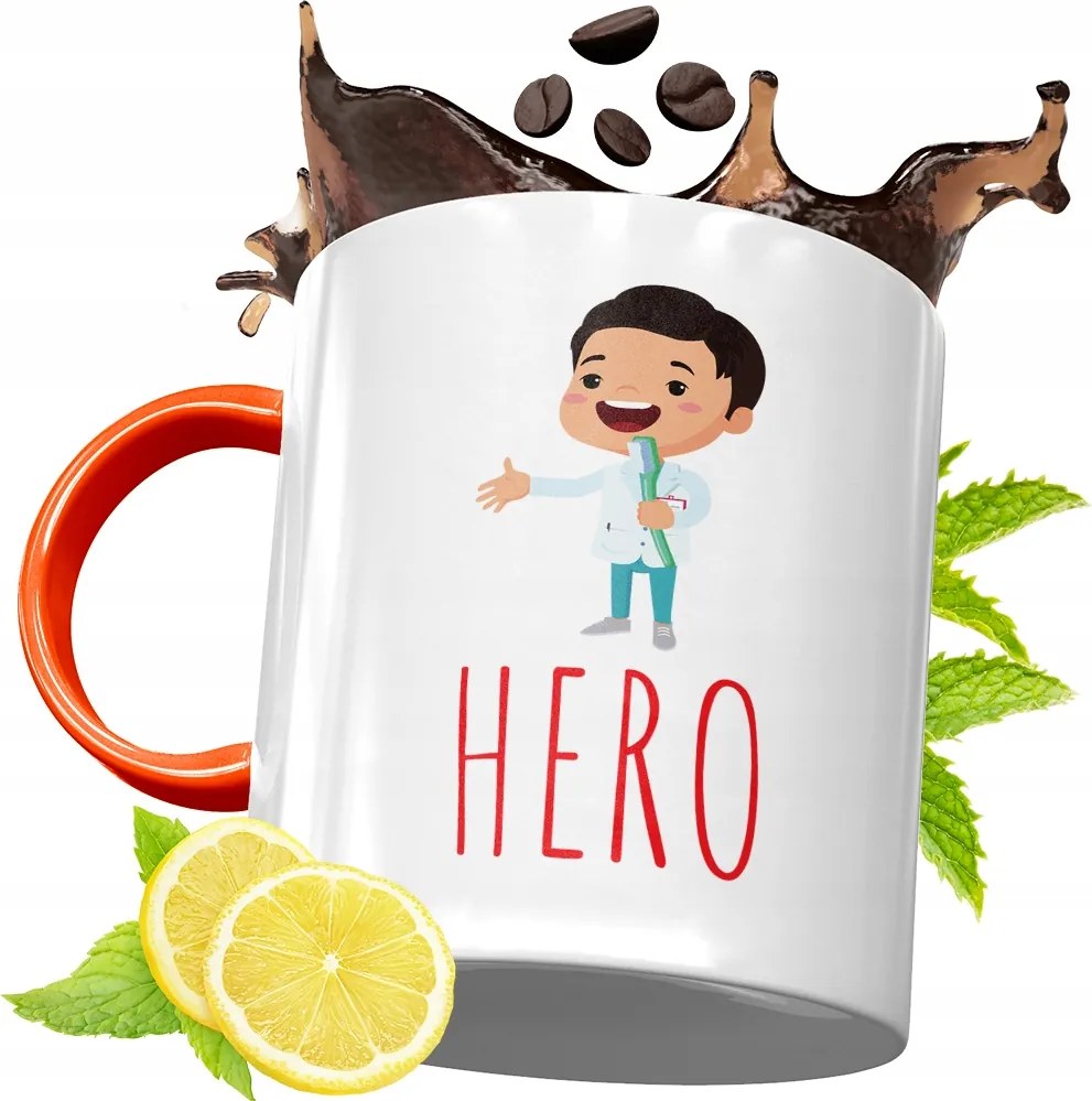 Narancssárga Bögre Fogorvosnak Ajándék fényképes nyomattal