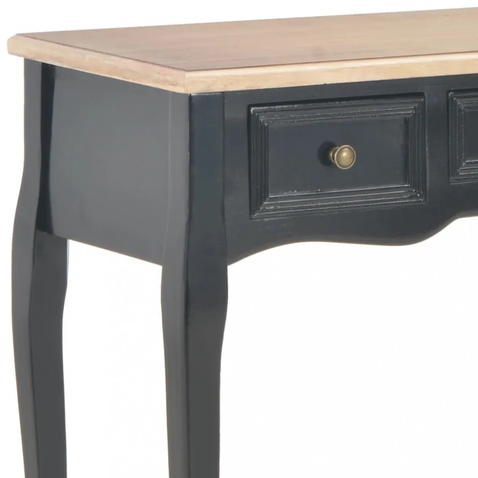 280046 Dressing Console Table with 3 Drawers Black