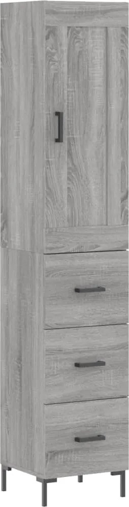 vidaXL szürke sonoma szerelt fa magasszekrény 34,5 x 34 x 180 cm