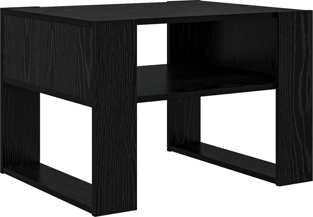 vidaXL Dohányzóasztal tárolóval Fekete tölgy 66 x 53 x 45 cm Faanyag