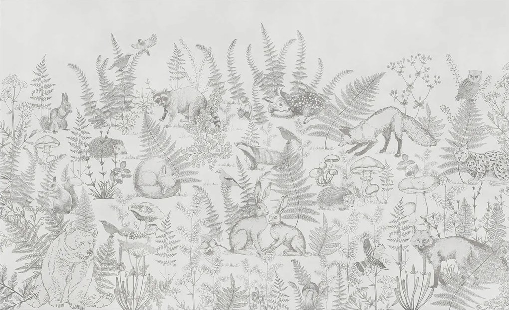 Flizelin tapéta Divatos 3D fali ragasztó Erdei állatok 416x254 Ragasztó