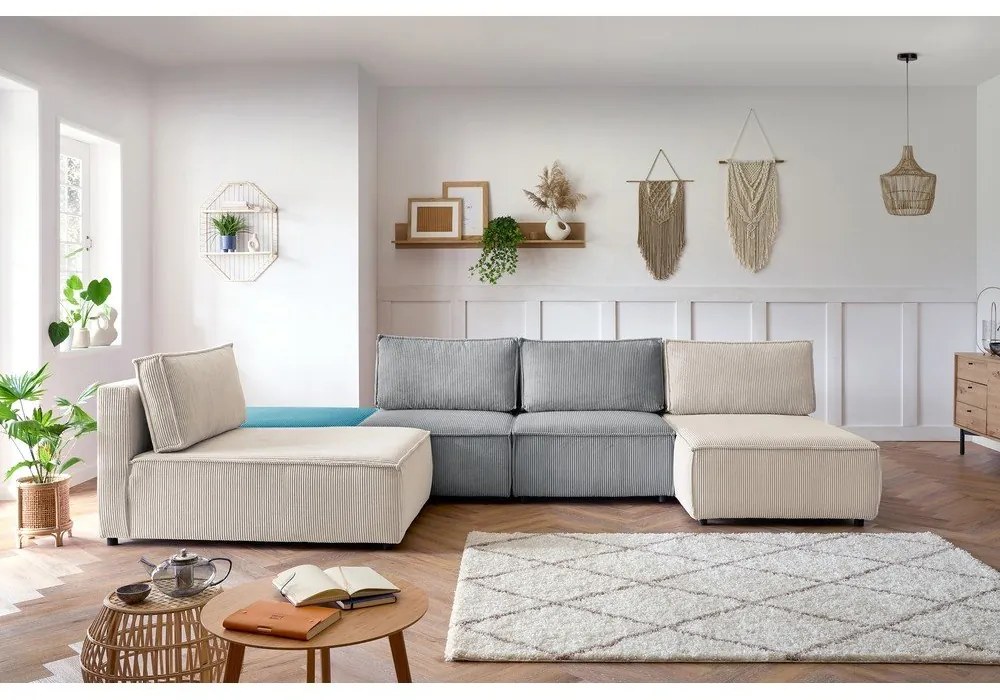 Kordbársony sarokkanapé (variálható) Nihad modular – Bobochic Paris
