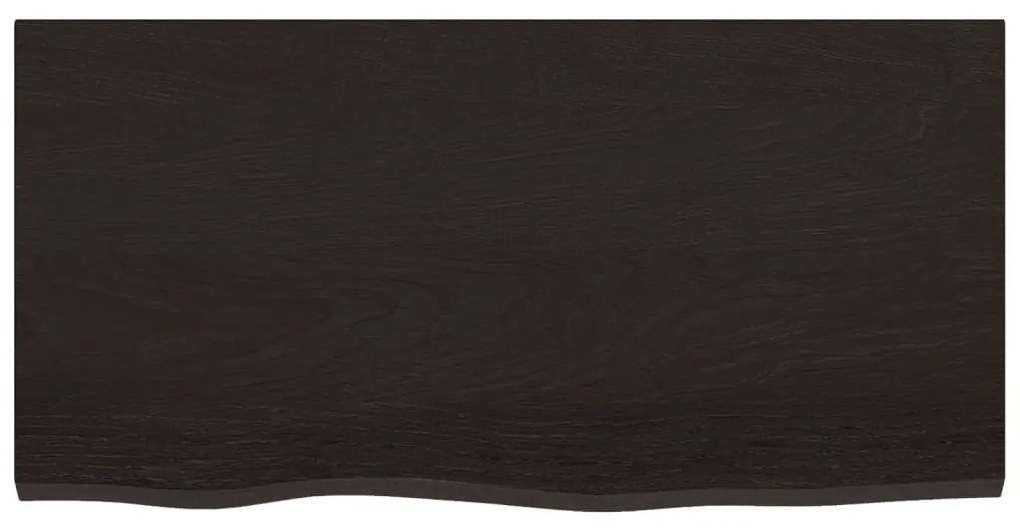 sötétbarna kezelt tömör tölgyfa fali polc 80x40x(2-4) cm