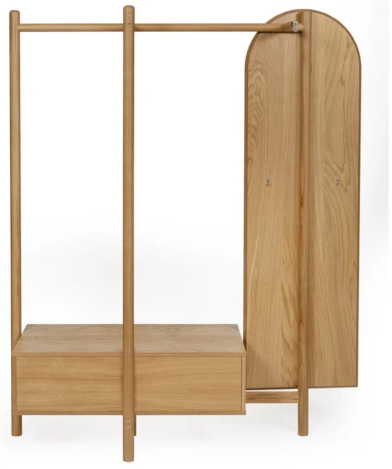 Tripod tölgyfa előszoba bútor tükörrel - Woodman