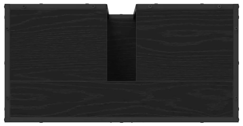 Fürdőszobai mosdószekrény Fekete tölgy 65 x 33 x 60 cm Faanyag