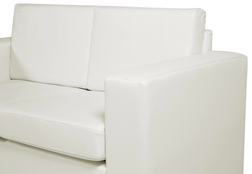 Kétszemélyes Fehér Bőr Kanapé HELSINKI Beliani