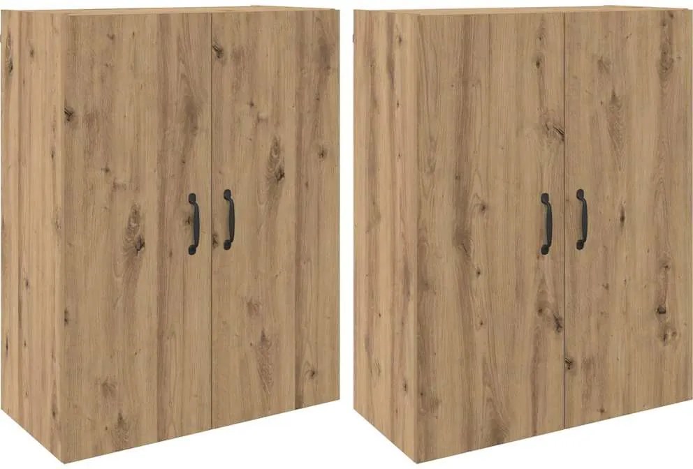 vidaXL Fali szekrény 2 pcs Artisan tölgy 69,5 x 34 x 90 cm Faanyag