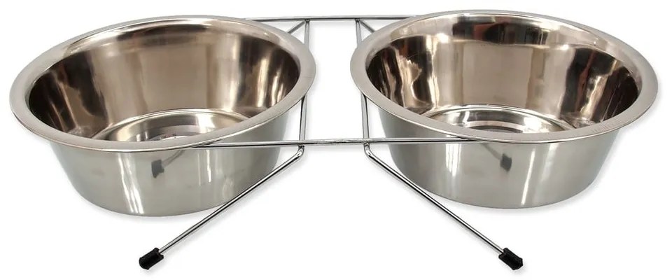 Rozsdamentes acél tálka szett állvánnyal kutyáknak ø 21 cm Dog Fantasy – Plaček Pet Products