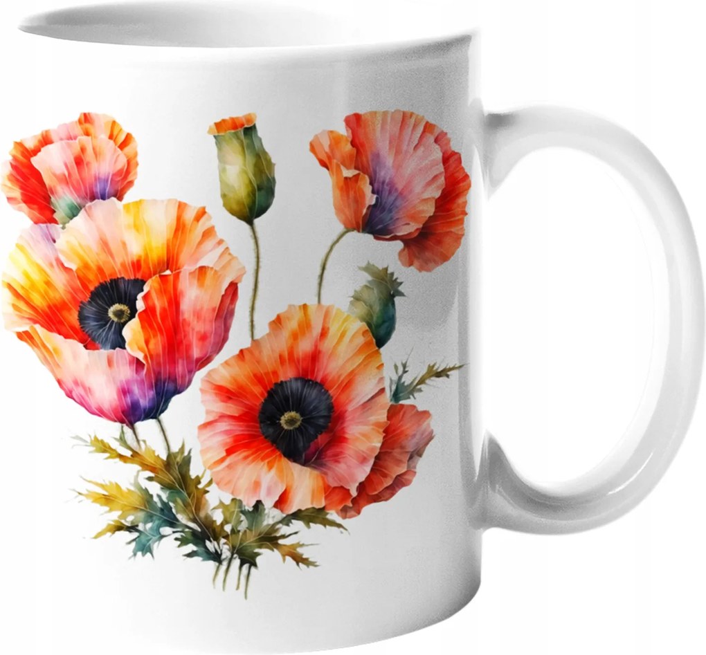 Bögre Csodálatos Mezei Pipacs Csokor Pipacs Kerámia Akvarell 330ml Csomagolás