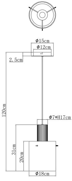 Globo 15904HA - Csillár zsinóron TULIVAR 1xE27/40W/230V átm. 18 cm barna