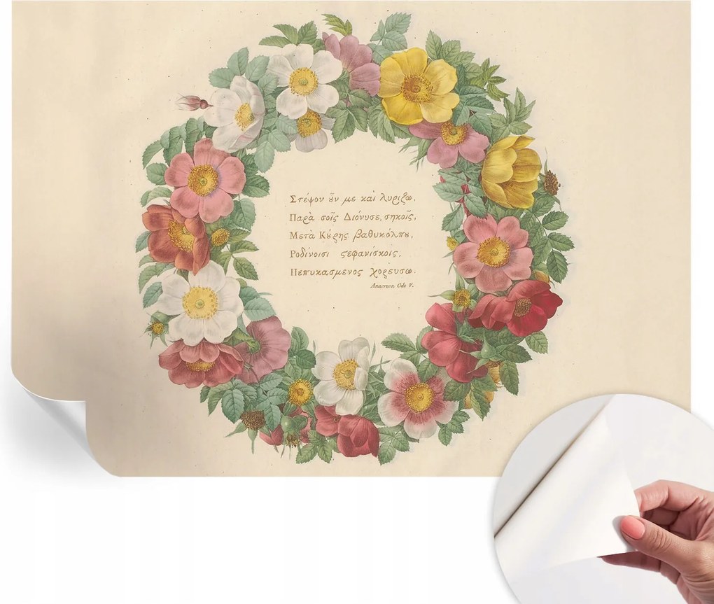 Öntapadós Fali Fotótapéta Hálószobába Virágos koszorú 208x146 cm