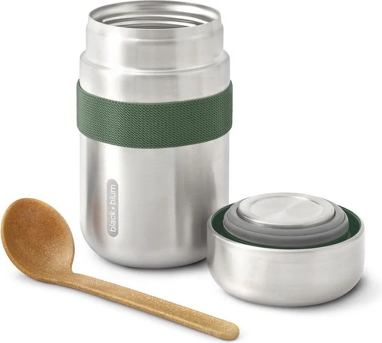 Ezüstszínű rozsdamentes acél ételtartó termosz 400 ml – Black + Blum