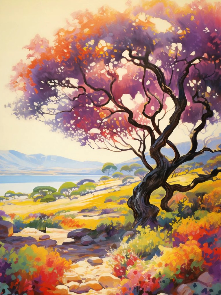 Poszter 75x100cm Színes alkonyat a völgy felett