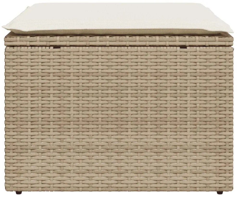 bézs polyrattan kerti szék párnával 55 x 55 x 37 cm