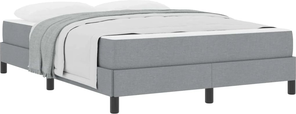 vidaXL Boxrugós ágy matracmal Világosszürke 140 x 190 cm szövet