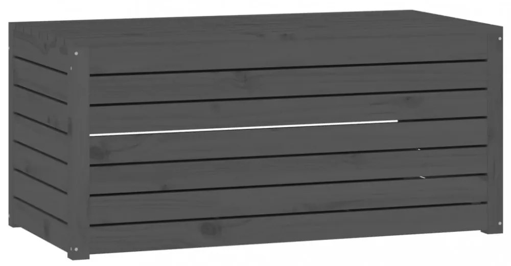 szürke tömör fenyőfa kerti láda 101 x 50,5 x 46,5 cm