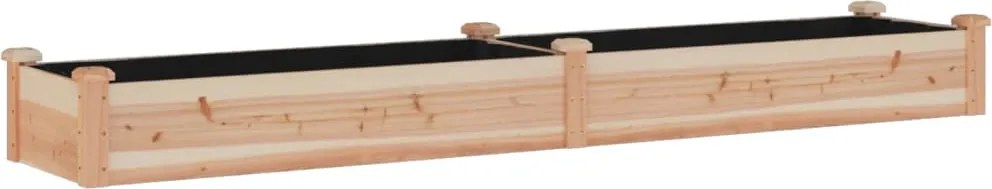 vidaXL tömör fenyőfa kerti magaságyás béléssel 240x45x25 cm
