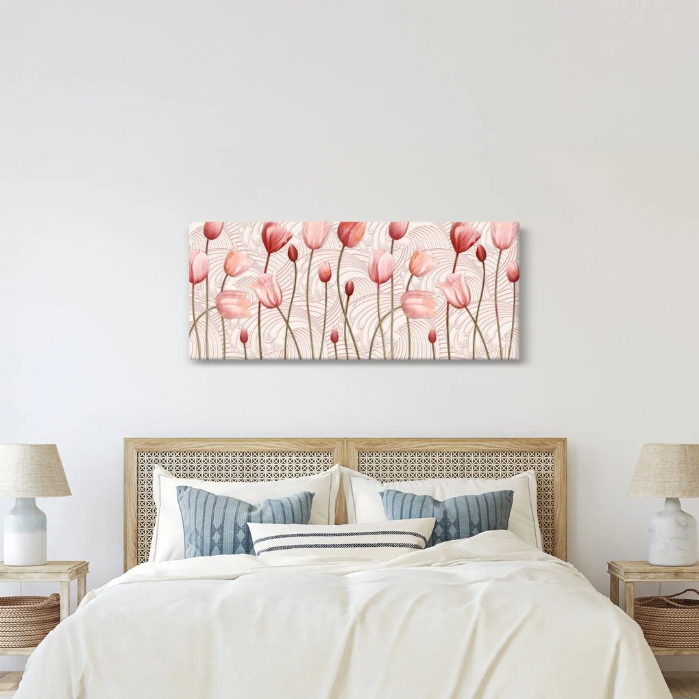 Kép - rózsaszín tulipán (120x50 cm)