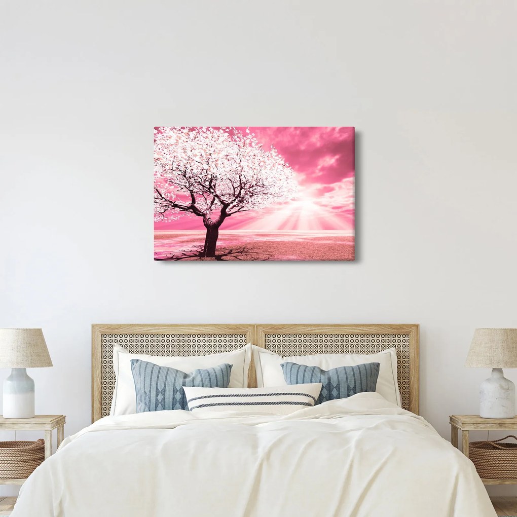 Rózsaszín fa képe (90x60 cm)