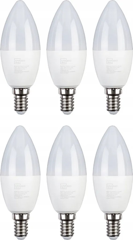 Livarno home 6 x Led izzó E14 6 W 2700 K Tejfehér