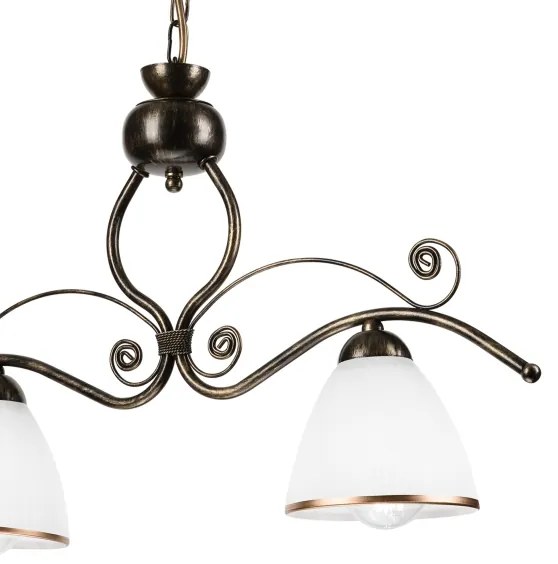 Csillár láncon RETRO 2xE27/60W/230V bronz/patinás