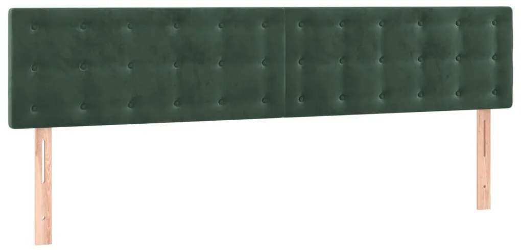sötétzöld bársony LED-es fejtámla 180x5x78/88 cm