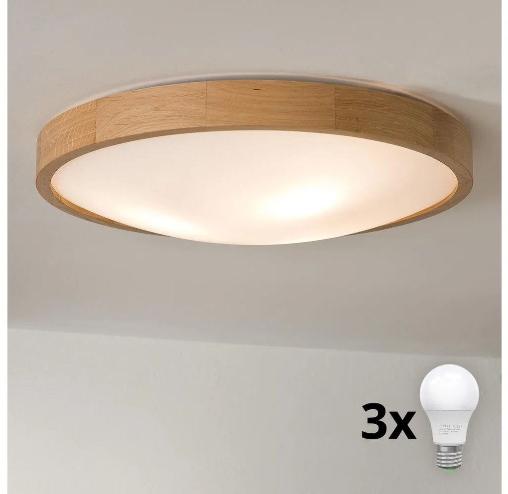 Brilagi - LED mennyezeti lámpa CARVALHO SLIM 3xE27/60W/230V tölgy pr. 47 cm