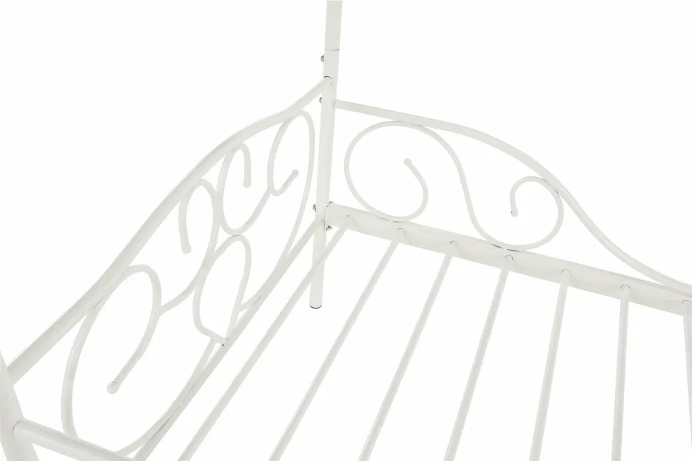 Fém ágyégbolttal, fehér, 90x200, ADELISA