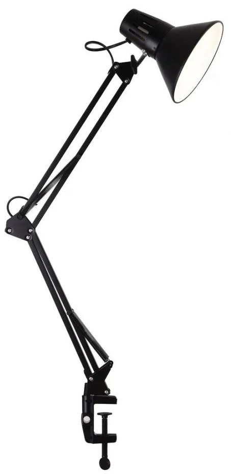 Csíptetős asztali lámpa WORKER 1xE27/10W/230V fekete