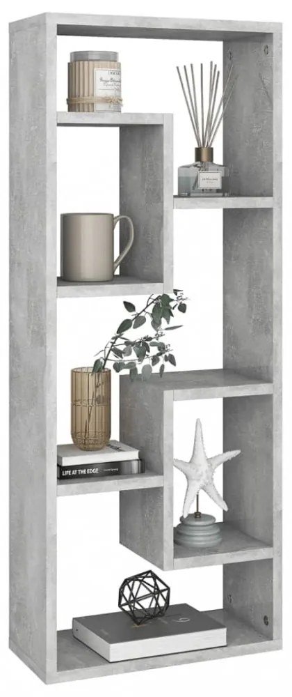 betonszürke szerelt fa fali polc 36 x 16 x 90 cm