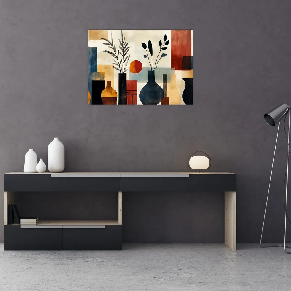 Kép - Kubista vázák (70x50 cm)