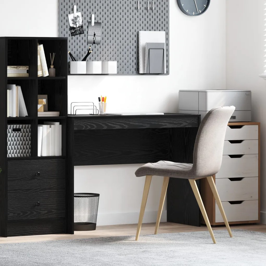 vidaXL Fekete tölgy íróasztal Fekete tölgy Mérnöki fa 100 x 40 x 76 cm