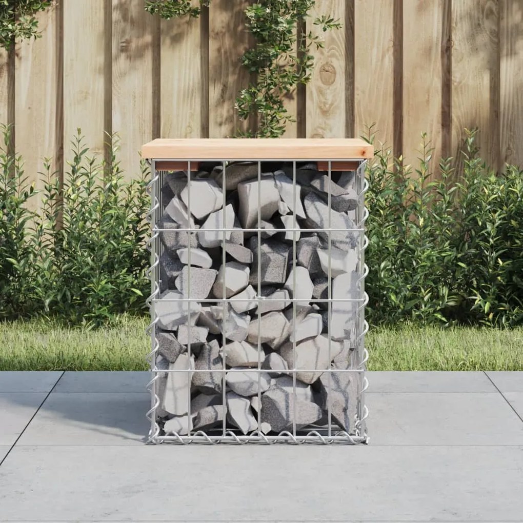 vidaXL tömör fenyőfa gabion kerti pad 33x31x42 cm