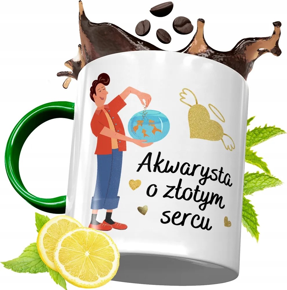 Zöld Bögre Akvarista Születésnapra Ajándék fényképes nyomtatással