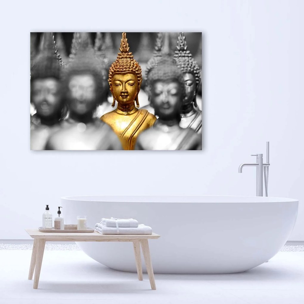 Gario Vászonkép Arany Buddha a tömegben Méret: 120 x 80 cm