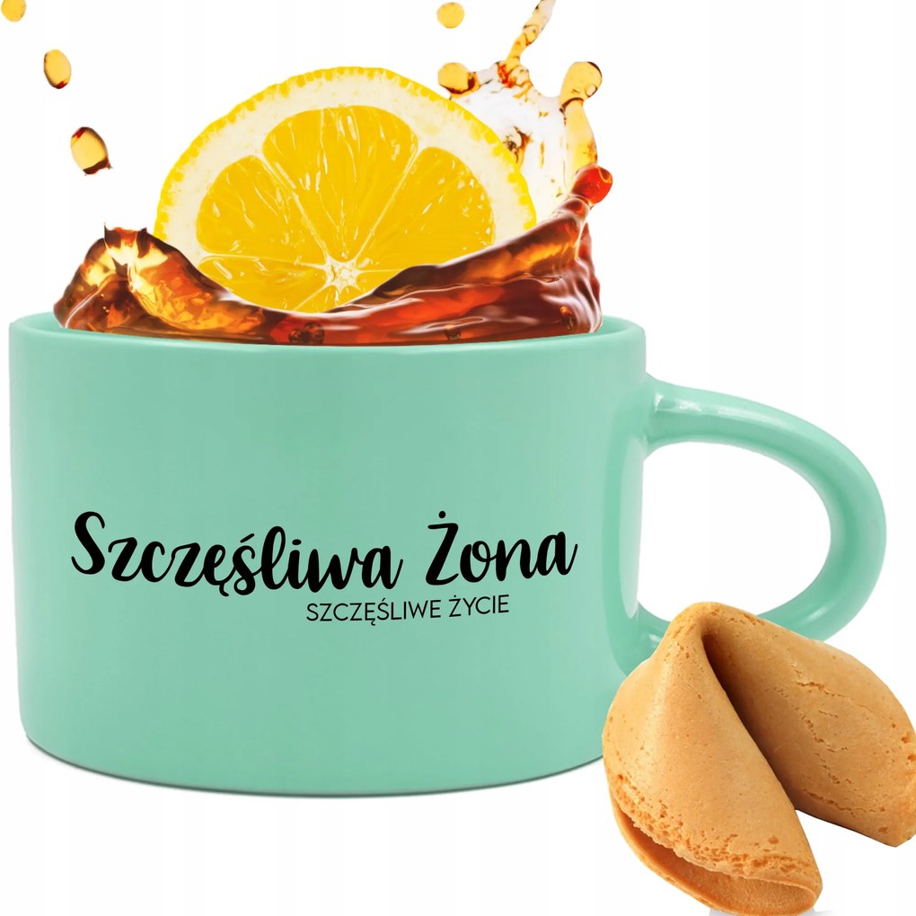 Menta csésze 200ml Vicces Ajándék Boldog Feleség Jóslás Sütemény