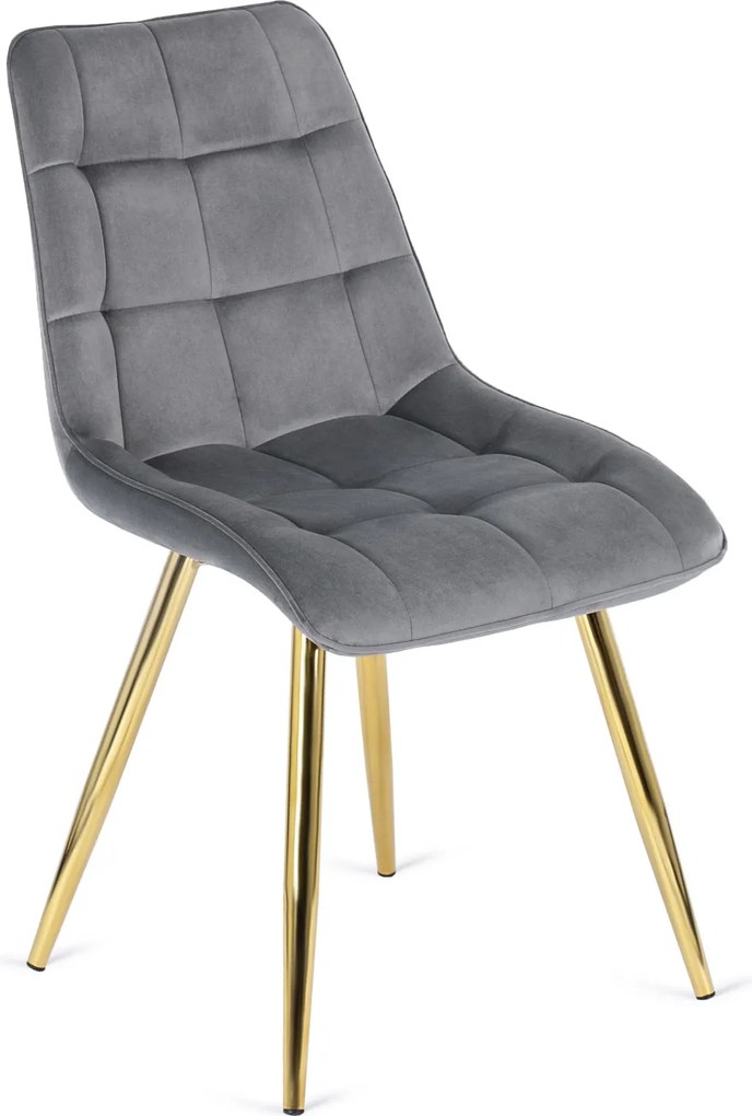 Krzesło CARO Szare Welurowe