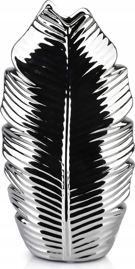 Váza Ezüst dekoratív levél 28,5 cm