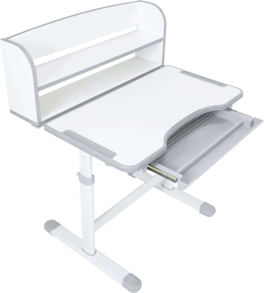 Növekvő íróasztal és szék, szürke/fehér, set ZION