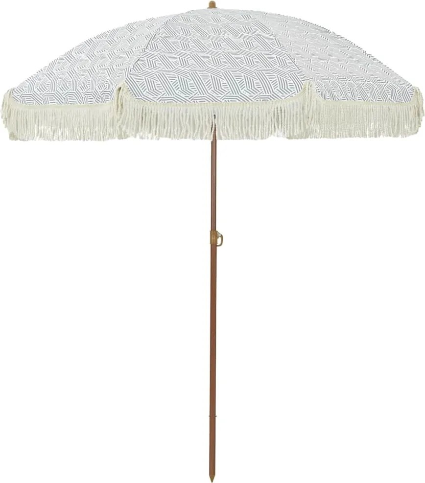 vidaXL Tengerparti napernyő Szürke és Fehér 160 x 160 x 196 cm
