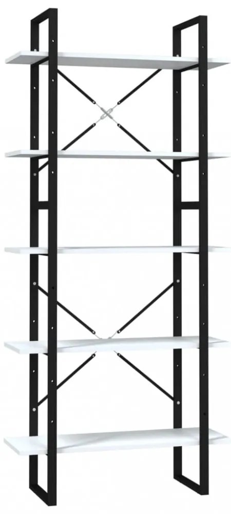 5 szintes fehér szerelt fa könyvszekrény 80 x 30 x 175 cm
