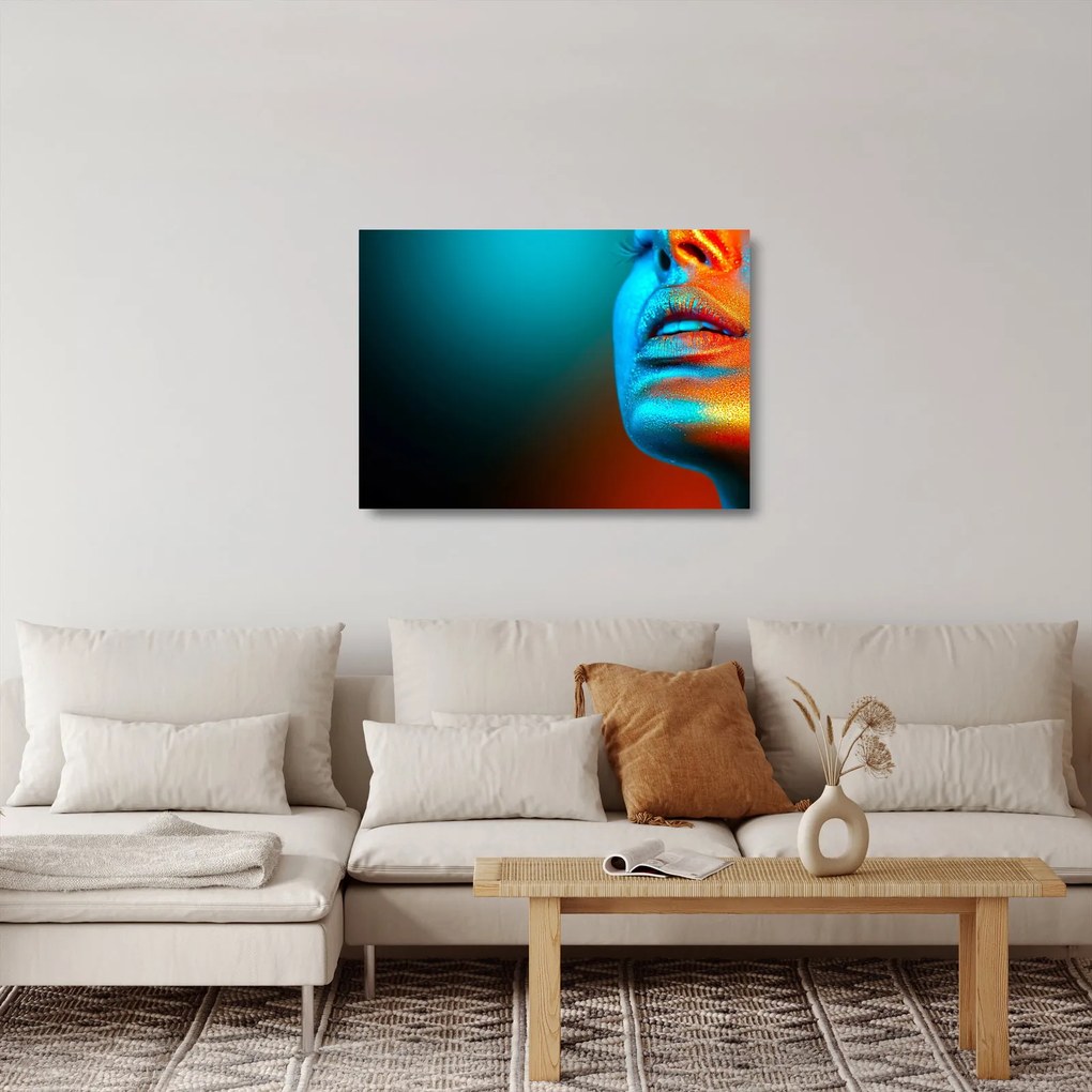 Kép - Csillogó arc (üvegen) (70x50 cm)