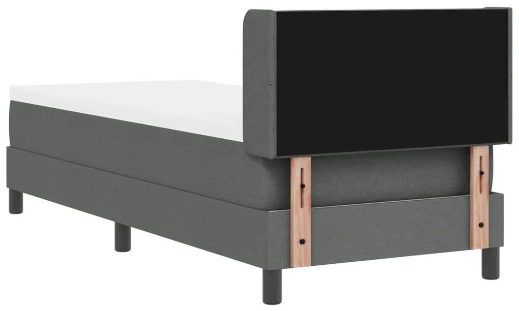 Boxspring Ágy Matraccal – Sötétszürke, 80 x 200 cm Szövet