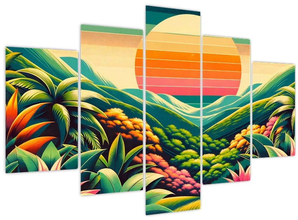 Kép - Színes naplemente (150x105 cm)